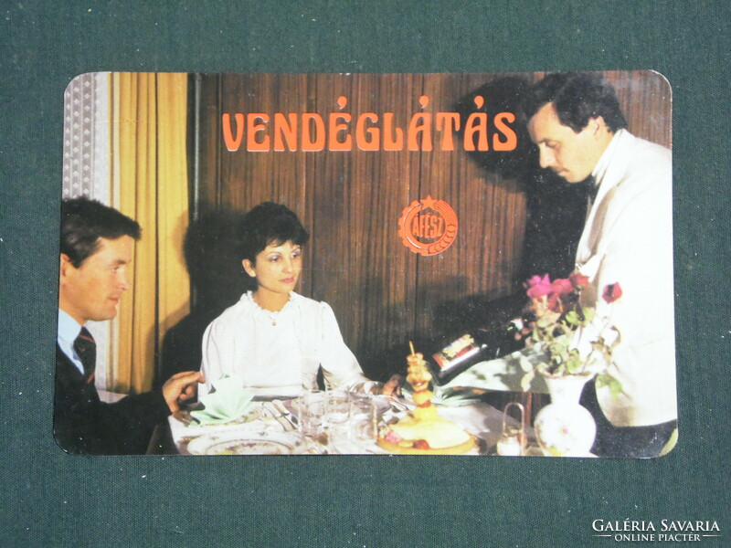 Kártyanaptár, ÁFÉSZ vendéglátás, vendéglő, étterem, pincér, 1987 ,   (2)