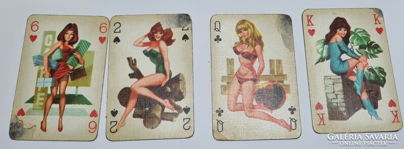 Retro pin up girl 2 decks of rare pattern drawn cards in a box