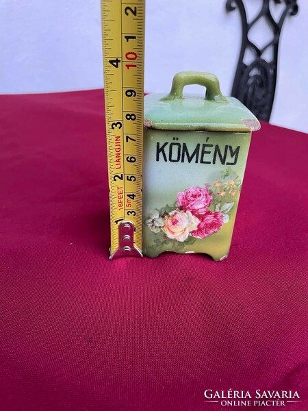Rare rosy small toni spice holder with flowers