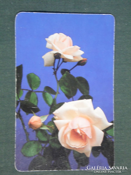 Kártyanaptár, trafik ajándék üzletek, virág sorozat, rózsa,1990 ,   (2)