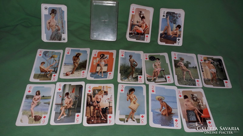 Erotic rummy - French cards made with retro artistic nudes with a box of 3 jokers as shown in the pictures