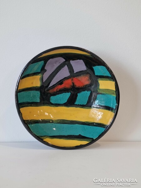 Vintage ceramic bowl with abstract pattern - '70s