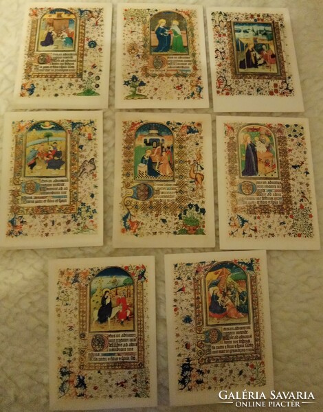 Vallási egyházi litográfia szentkép 35 képeslap 1920-45 között postatiszta papírrégiség