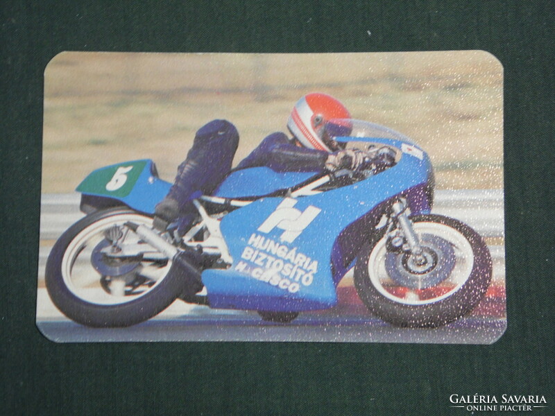 Card calendar, Hungarian insurance company, racing engine, 1987, (2)
