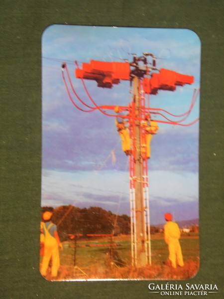 Kártyanaptár, DÉDÁSZ áramszolgáltató, feszültség alatti munkavégzés,1989 ,   (2)