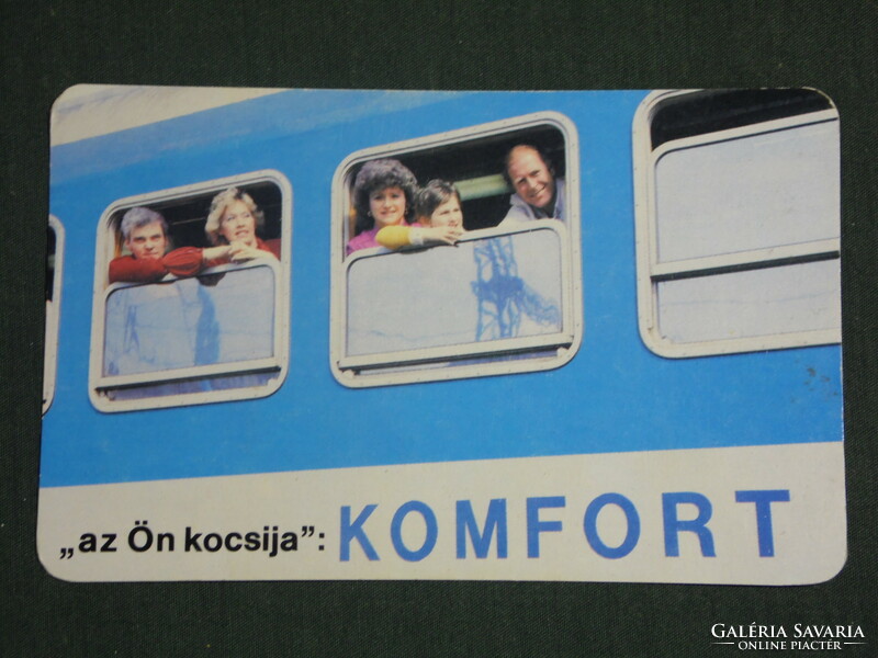 Card calendar, máv railway, travel, comfort car, 1988, (2)