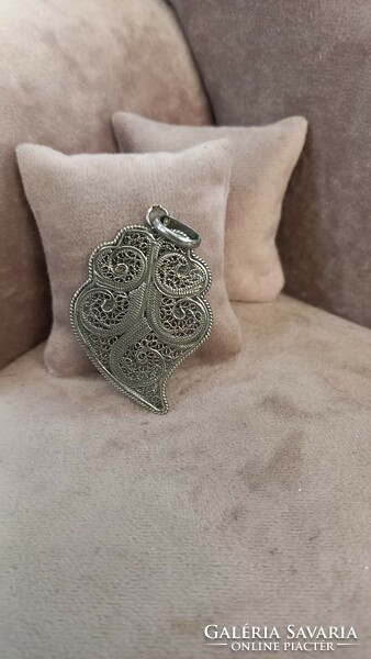 Antique filigree silver pendant