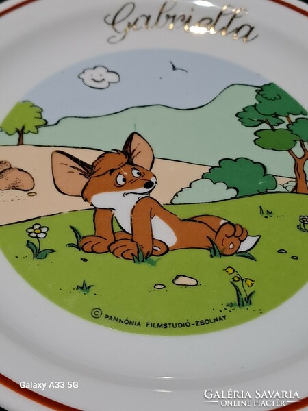 Zsolnay pannónia film studio vuk children's porcelain flat plate 16 cm gabriella