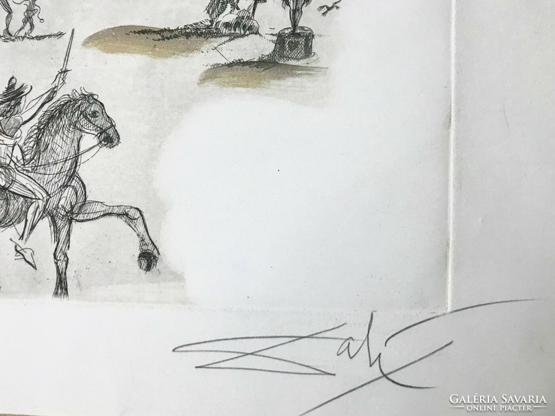 Salvador Dali (1904-1989) - Don Quixote (very rare hand-signed by Dali !!!)