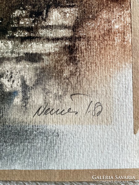 Nemes Tibor watercolor 1987