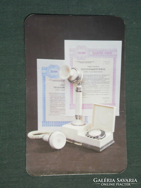 Card calendar, Pécs post office, telephone bond, 1989, (2)