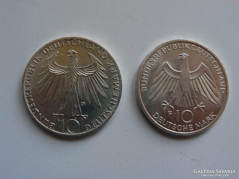 2 silver coins in one, 10 marks Olympics Germany, Munich 1972, original!