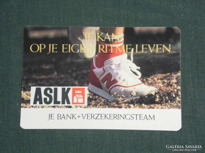 Kártyanaptár, Hollandia, ASLK takarékpénztár, bank, sportcipő, 1988 ,   (2)