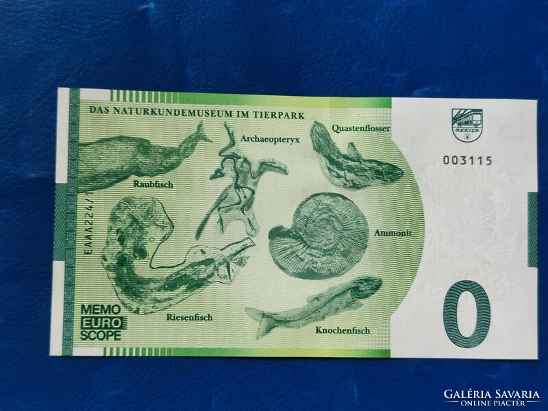 Germany 0 memo euro turtle seal penguin meerkat fossil! Rare commemorative paper money! Ouch!