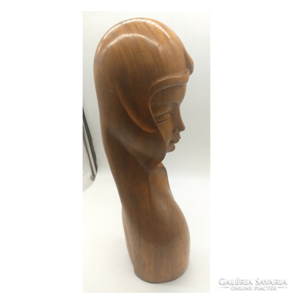 Art deco female wooden bust m00279