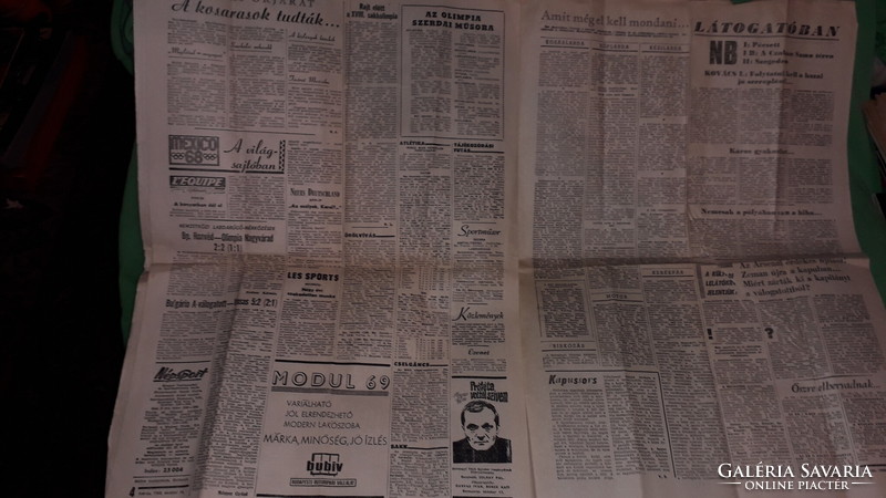 1968.október 17.csütörtök NÉPSPORT - 1968 OLIMPIA MEXIKÓ napilap újság a képek szerint