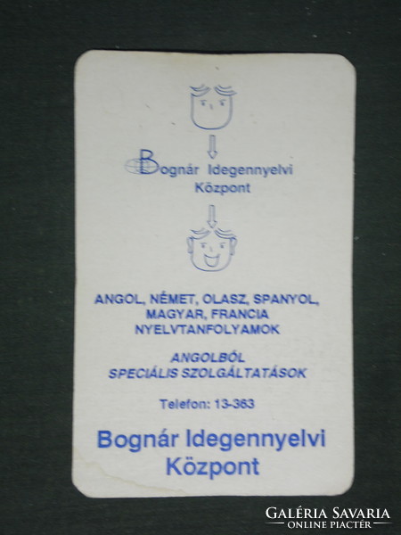 Kártyanaptár, Bognár idegennyelvi központ, Pécs, 1992 ,   (2)