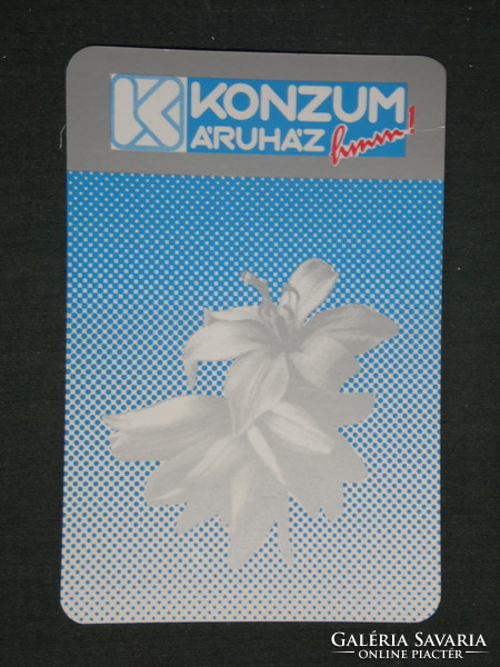 Kártyanaptár, Konzum Áruház, Pécs, ünnep, virág, 1994,   (2)