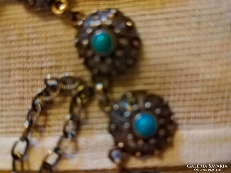Silver necklaces with original turquoise stones