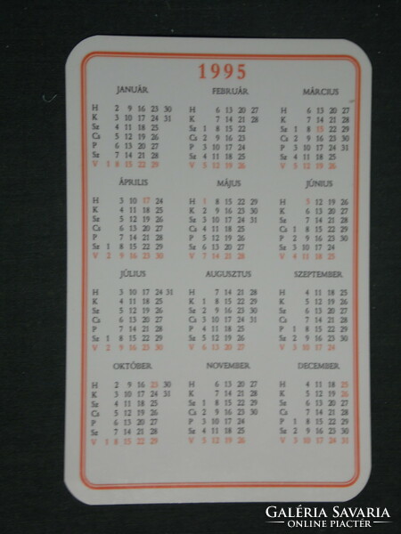 Card calendar, fahrvitex, Báno kovaföld capsule, Budapest, 1995, (2)