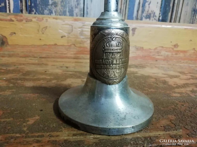 Small flag holder of the Hungarian Royal Automobile Club, marked silver-plated early 1900s, automotive relic