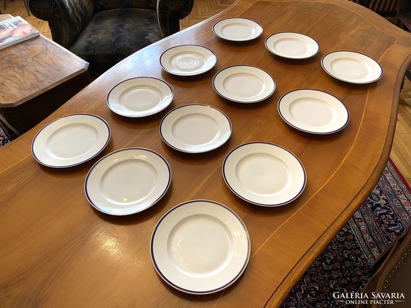 Set of 12 Zsolnay porcelain cake plates 18 cm