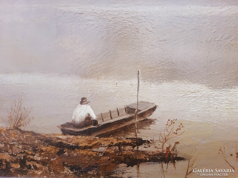 Imre Puskás (1933-2003) fishing on the Tisza bank