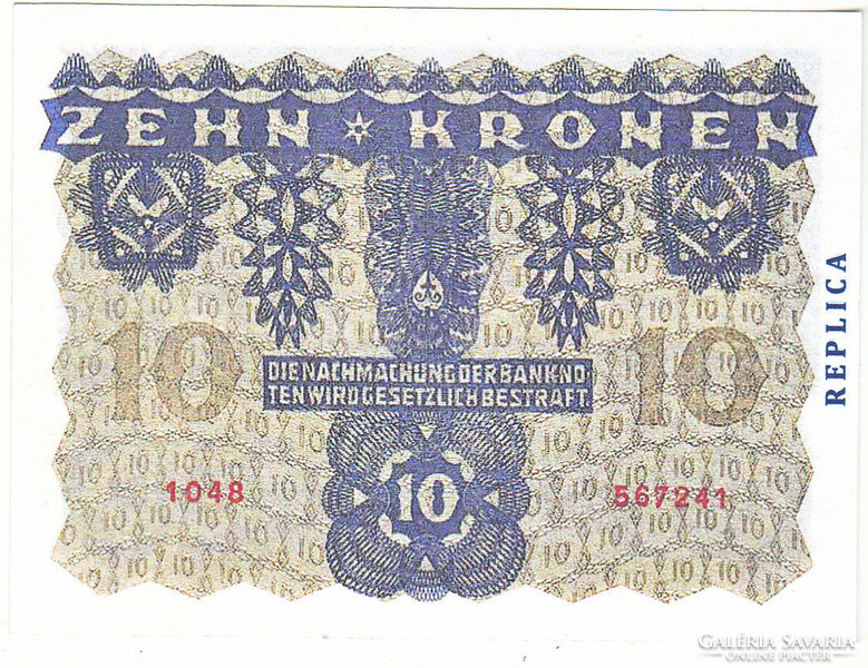 Austria 10 kroner 1922 replica