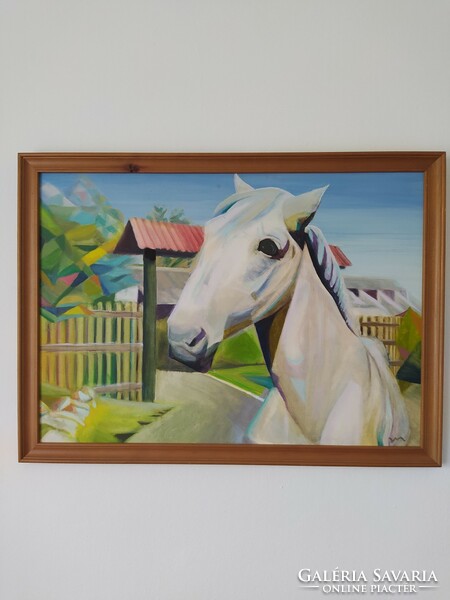 For horse lovers - deák-veres mari: equestrian farm (76*56cm)
