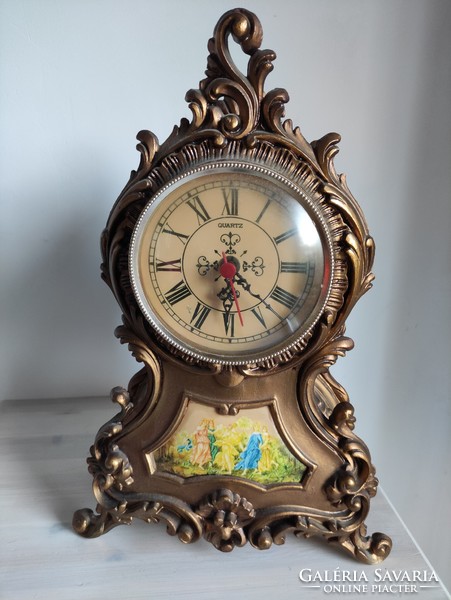 Extremely baroque large plastic fireplace clock