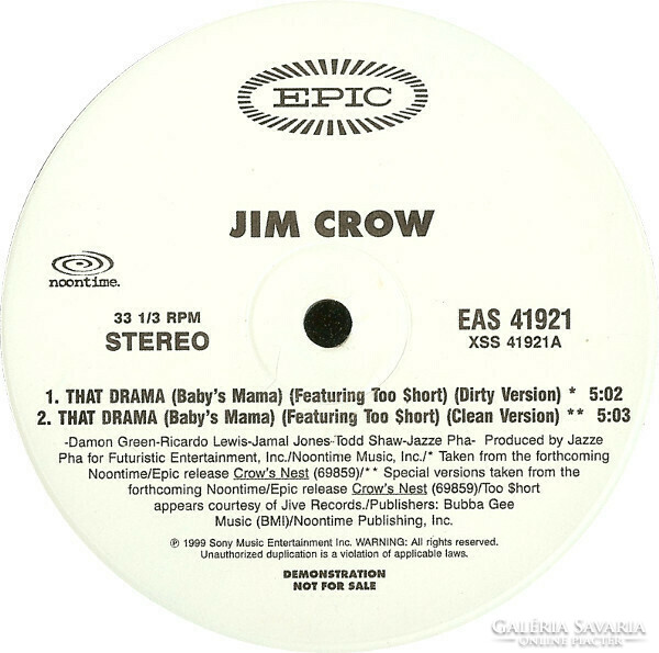 Jim Crow - That Drama (Baby's Mama) (12", Promo)