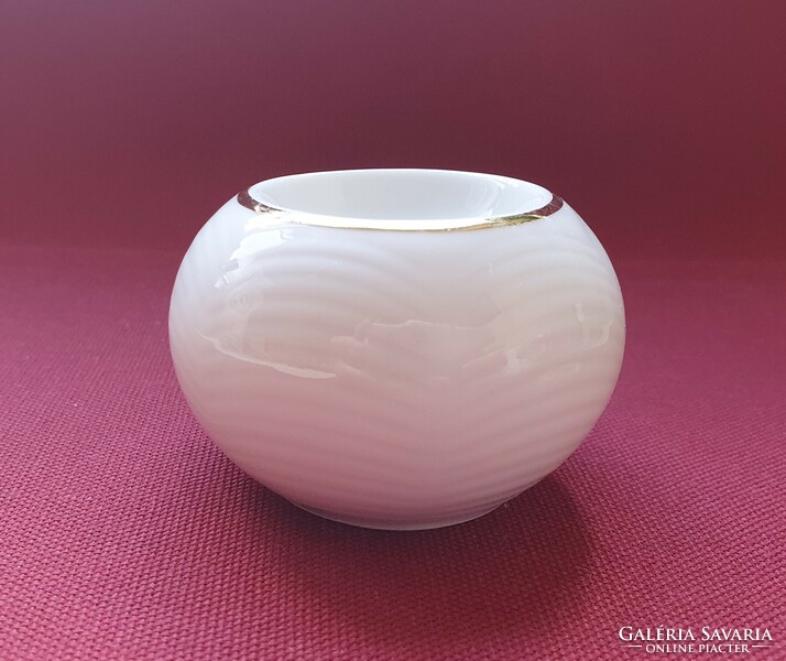 Arzberg German porcelain candle holder with gold edge
