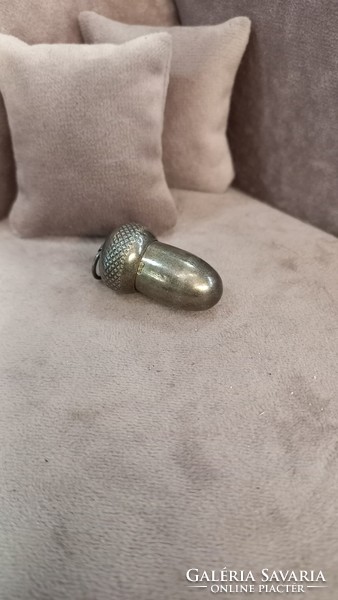 Antique silver acorn pendant - earring