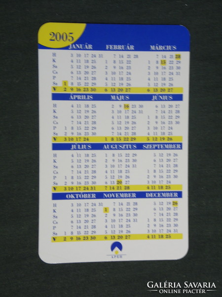 Card calendar, Baranya county APeh offices, Pécs, Mohács, Komló, Szigetvár, 2005, (2)