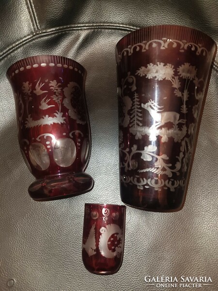Fridrich Egermann antik cseh üveg vázák