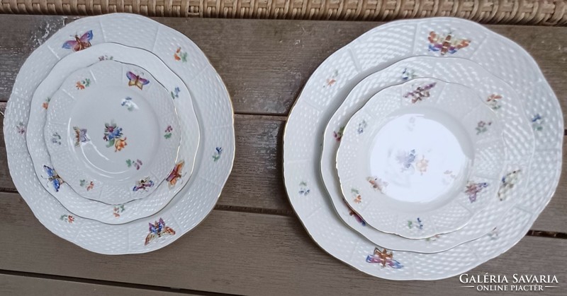 Règi 2-seater dining room breakfast set Herend, a rare special set with twinkling flowers pattern.