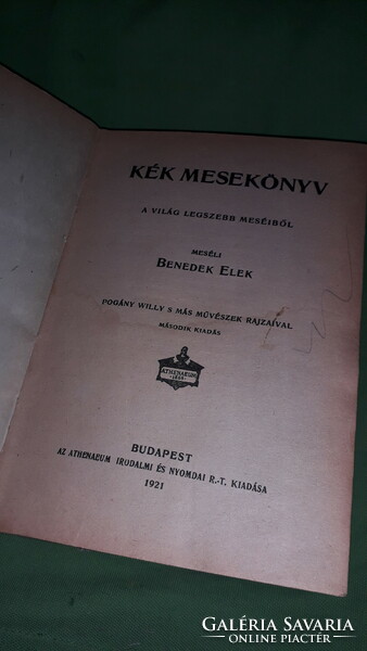 1921. Benedek elek: blue storybook of the world's most beautiful stories according to pictures, atheneum