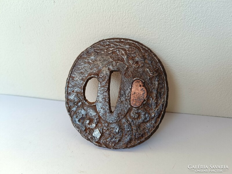 Antique tsuba Japanese samurai sword weapon ornament 561 8180