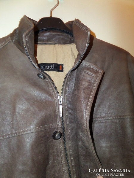 Bugatti (original) men's L size 50 luxury chocolate brown leather jacket