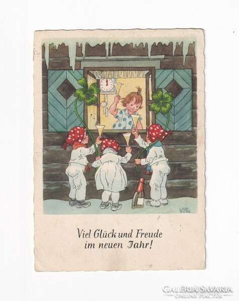 K:151 New Year's Eve postcard 1952