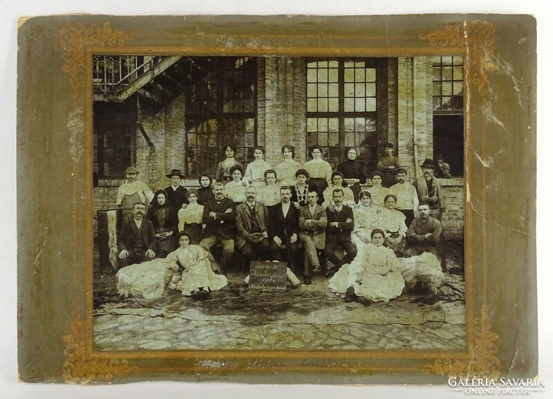 1P459 Gévay photographer: Szeged hemp spinning mill group photo photograph 1908