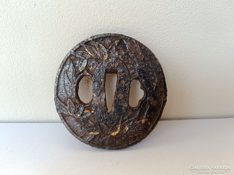 Antique tsuba Japanese samurai sword weapon ornament 560 8179