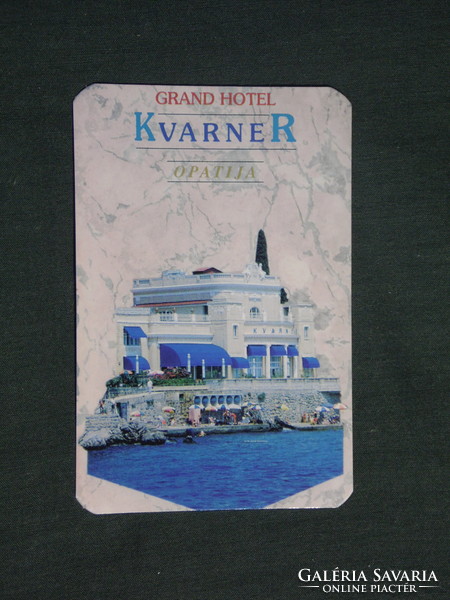 Kártyanaptár, Horvátország, Croatia Opatija, Kvarner Hotel, tengerpart részlet,1998,   (2)