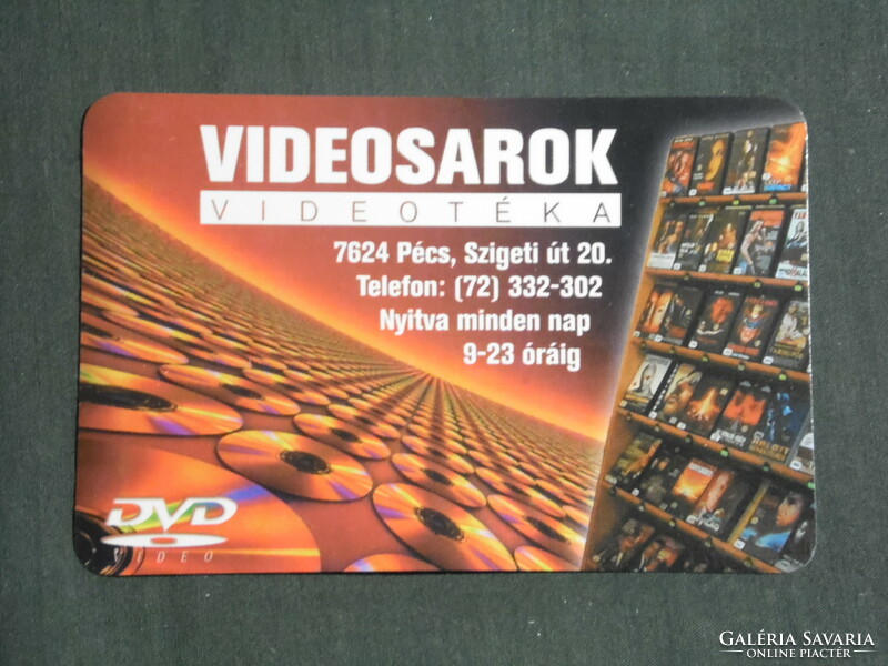 Kártyanaptár, Videosarok film kölcsönző, Pécs , 2002,   (2)