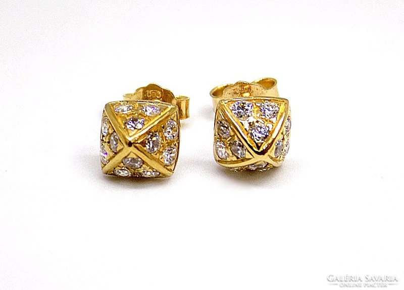 Gold earrings with stones (zal-au118633)