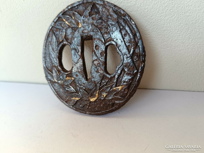 Antique tsuba Japanese samurai sword weapon ornament 560 8179