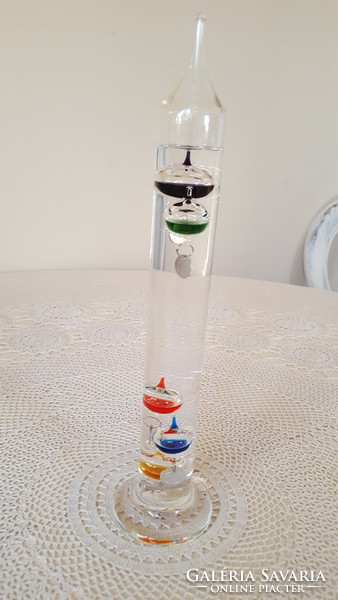 Galileo glass thermometer 28.5cm.