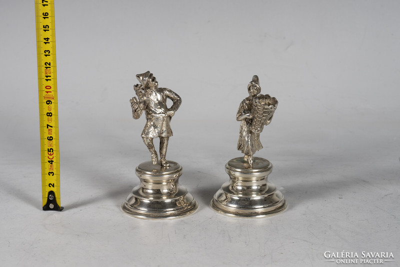 Pair of silver figural toothpick holders