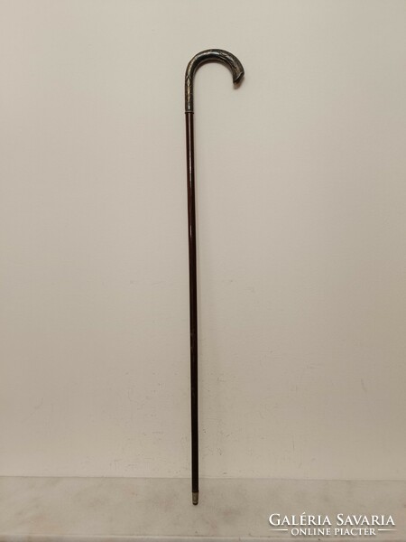 Antique walking stick 800s German silver handle cane walking stick film theater costume prop damaged 360 7924