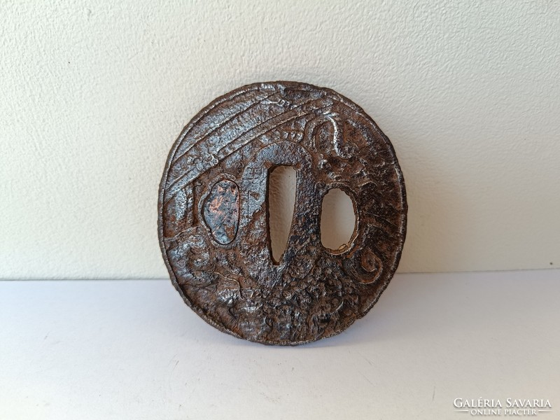 Antique tsuba Japanese samurai sword weapon ornament 561 8180